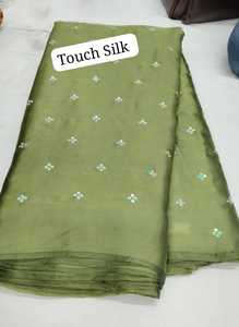 Premium Quality Touch Silk <b>Fabric</b> with Smooth Texture and Elegant Glossy Finish for Ethnic Wear, Traditional Wear - Product Image 3