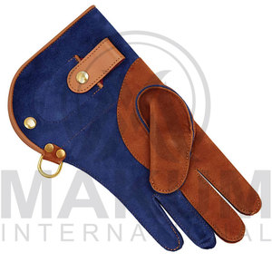 Gants de fauconnerie en cuir nubuck véritable double couche de qualité supérieure faits à la main - Product Image 1