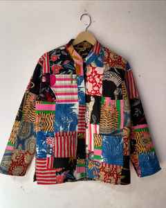Wholesale Designer Reversible Cotton Jackets Indian Hand Block Print Kantha Jackets Patchwork <b>Quilted</b> <b>Floral</b> Autumn Jackets - Product Image 2