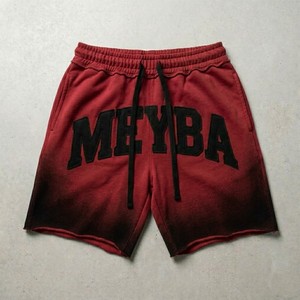 Shorts décontractés en molleton avec motif vintage délavé 2026, coupe décontractée, cordon de serrage, streetwear, pour la détente, la gym et l'entraînement, en mélange de coton pour hommes - Product Image 4