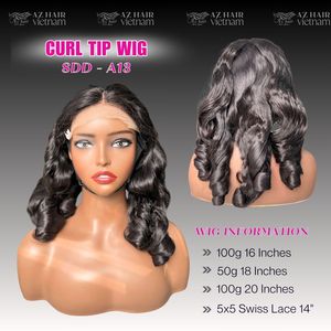 Perruques en cheveux vietnamiens naturels à boucles rebondissantes, avec closure 5x5, lace front moyenne, lace HD, sans colle, style cheveux ondulés - Product Image 4