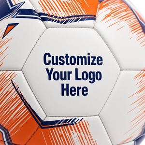 Ballon de football personnalisable, motif orange et bleu, design durable, Soccer Max SB-001 430g pour l'entraînement - Product Image 4