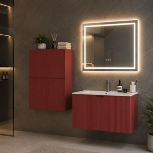 Riel Modern Polished Solid Wood Bathroom Vanity Illuminated LED <b>Mirror</b> Ceramic Basin Wall-Mounted School Hospital Warehouse - Product Image 6