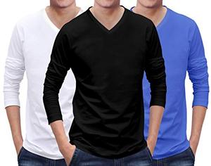 เสื้อยืดผู้ชาย ทันสมัย สวมใส่สบายทุกวัน ทรงเข้ารูป คอวี กันยับ ระบายอากาศดี เป็นมิตรต่อสิ่งแวดล้อม ผ้าฝ้าย 100% แขนยาว - Product Image 3