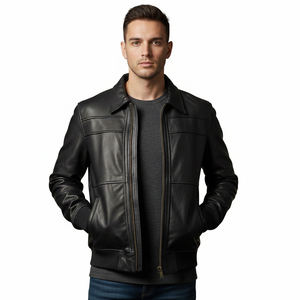 Veste bomber en cuir véritable de haute qualité, faite à la main, coupe classique slim moderne, streetwear, veste en cuir premium pour tous les hommes - Product Image 1