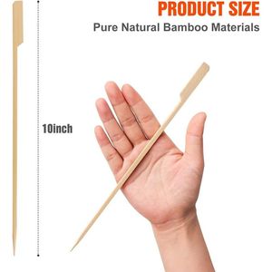 400 Palillos de Bambú Natural de 10 Pulgadas, Palillos Anchos y Planos de Madera de Bambú para Asar Frutas, Cócteles, Brochetas, Herramientas para Barbacoa - Product Image 4