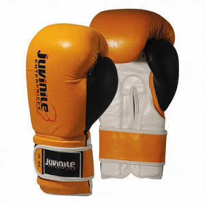 ถุงมือชกมวยหนังแท้คุณภาพสูงแบบเต็มนิ้ว สีดำทอง พร้อมที่จับมือ ผลิตโดย OEM - Product Image 1