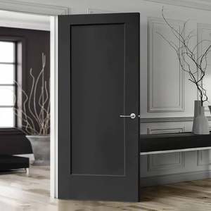 Porte d'entrée pré-montée en MDF, bois massif et PVC, design moderne, étanche, pour appartement, maison, bureau, hôtel, avec accessoires - Product Image 4