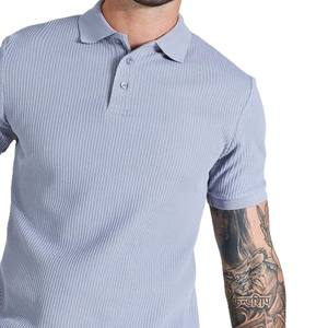 Ensemble polo et short côtelé décontracté bleu clair pour homme 2026 – Tenue deux pièces avec chemise à manches courtes et short assorti pour l'été - Product Image 5