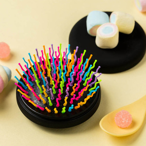 [JWORKS EXT] EYECANDY RAINBOW VOLUME S COMPACT HAIRBRUSH Detangling Comb Anti Static Scalp Massage <b>Mirror</b> Korea - Product Image 5