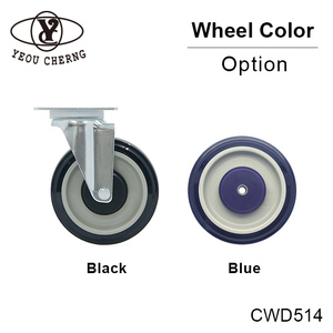 Roue en TPU de 5 pouces pour équipement industriel, capacité 120 kg, bleu et gris, directement de l'usine Yeou Cherng - Product Image 4