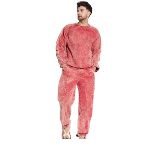 Chándales de lavado ácido para hombre a la moda del fabricante, ropa de calle de calidad premium con impresión digital de talla grande para invierno - Product Image 1