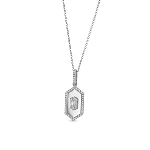 Collier médaillon en or 14 carats avec diamants certifiés IGI, 56 pierres, disponible en or rose, blanc ou jaune, pendentif de luxe, or fin - Product Image 1