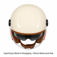 Casque de moto demi-face de luxe en ABS avec système de déverrouillage rapide, imperméable, pour toutes les saisons, équipement de protection pour la conduite en toutes conditions météorologiques