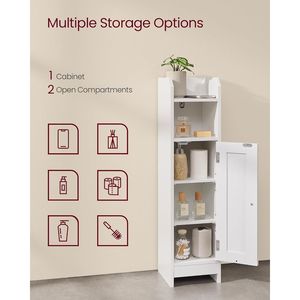 Mueble Esquinero para Baño, Estrecho, para Guardar Papel Higiénico, 7.9x7.1x31.5 Pulgadas, con Estantes Ajustables - Product Image 3