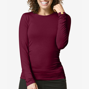 Haut médical OEM à manches longues pour femme, confortable, à porter sous les blouses, pour usage en clinique et en hôpital - Product Image 1