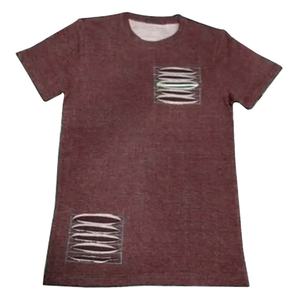 T-shirts en tricot de haute qualité pour hommes, effet usé, 100% coton, col rond, manches courtes, écologiques, respirants, design personnalisé - Product Image 1