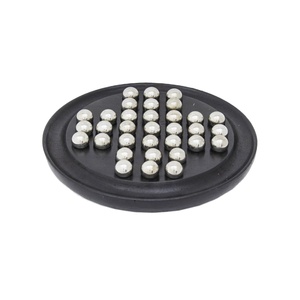 Juego de Rompecabezas de Bolas Plateadas en Tablero Redondo Negro, Accesorios de Juego para Niños en Interiores - Product Image 1
