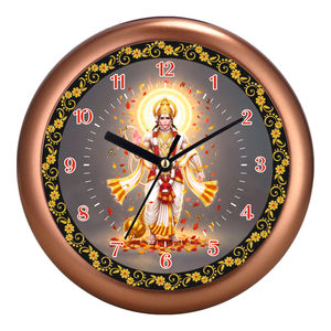 Reloj de Pared Religioso de Plástico con Acabado Dorado Liviya Lord Hanuman - Decoración Personalizada para el Hogar para Graduación y Día del Padre - Product Image 1