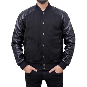 New Style Custom New <b>Men's</b> Basic Wool <b>Letter</b> <b>Man</b> Baseball Varsity <b>Jacket</b> Bomber Outwear Baseball Letterman Varisty <b>Jacket</b> - Product Image 5