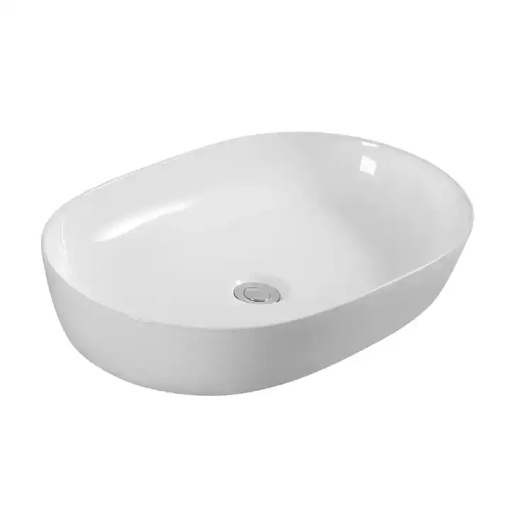 Cheap Modern Sanitary Ware China Porcelain Wash Basin Oval Top Counter Ceramic Basin Hotel Bathroom Sink