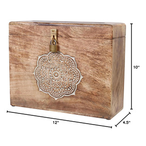 <b>Wooden</b> <b>Decorative</b> <b>Box</b> with Card Slit and Hinge Mango Wood <b>Box</b> for Weddings Party Cards Receptions or <b>Decor</b> Use at <b>Cheap</b> Price - Product Image 3