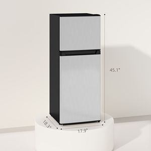 Silver 4 Cu Ft Compact Refrigerator with Reversible Doors <b>Small</b> Fridge with Freezer - Product Image 3