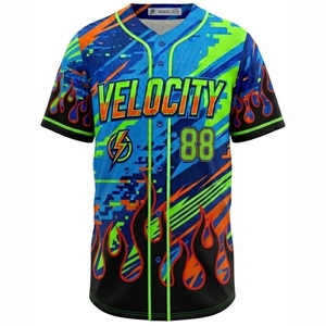 เสื้อเบสบอลแบบใหม่ล่าสุด ออกแบบเองได้ สำหรับทุกเพศ พิมพ์ลายได้ ระบายอากาศดี เหมาะสำหรับทีมกีฬา เสื้อซอฟต์บอลและเบสบอลสำหรับผู้ชาย - Product Image 1