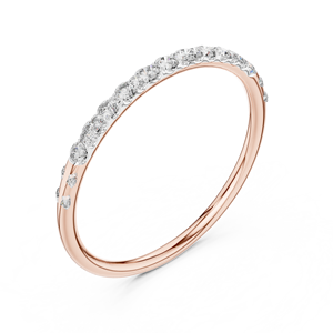 Anillo de Diamantes Cultivados en Laboratorio, Moderno, Oro Rosa Sólido de 18 Quilates, Anillos de Compromiso/Boda con Piedras Laterales, Corte Glamuroso, Uso Diario para Mujer - Product Image 1