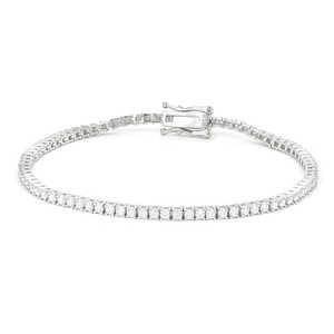 Bracelet de luxe en diamants de 2 mm pour homme, en argent, coupe ronde, style Iced Out, bijoux minimalistes - Product Image 4