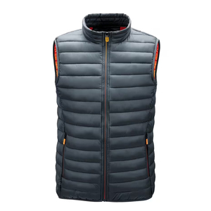 Gilet matelassé d'hiver pour homme avec logo personnalisé, sans manches, à fermeture éclair, respirant, imperméable et anti-plis - Product Image 1
