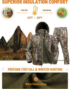 Fabricant OEM de combinaisons de chasse en Chine, camouflage tactique, tissu respirant et isolant, protection UV, pour adultes, hommes - Product Image 1