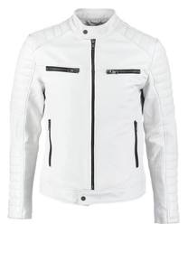 Chaqueta de Cuero de Diseño Personalizado de Primera Calidad, Chaqueta de Motociclista para Hombre, Chaqueta de Cuero Original Blanca - Product Image 2