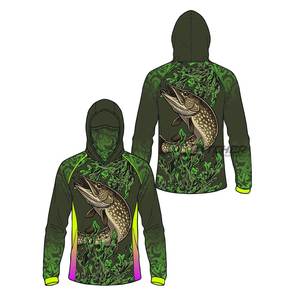 Camisetas de Pesca con Capucha, Producción en Masa, Transpirables, Impermeables, Protección UV, Secado Rápido, UPF 50+, Pesca Deportiva - Product Image 1