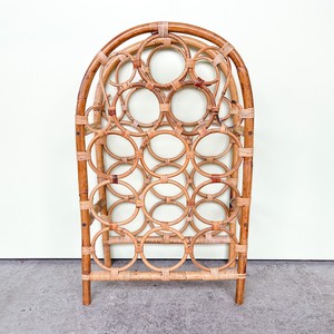 Luxury countertop storage for wine bottles high quality <b>rattan</b> bottle display cabinet crafted by hand - Product Image 2