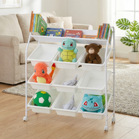 Organisateur de rangement moderne carré pour outils et jouets DIY, étagère pour enfants, boîte de rangement de bureau avec étagère, finition brillante, pour la maison