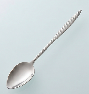 Stainless Steel Set Of 4 Teaspoons With Twisted Handle Modern Design High <b>Mirror</b> Polish Rust Resistant Flatware For Wedding - Product Image 3