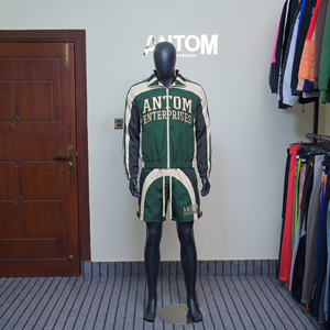 Custom <b>Men</b> Streetwear Tracksuit Retro Letter Print Zipper <b>Jacket</b> And Shorts Set Casual <b>Summer</b> Training Blank Sports Track Suit - Product Image 4