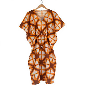 ชุดเดรสยาวทรงโบฮีเมียน คอวี ผ้าฝ้ายย้อมสีแบบดั้งเดิม ทำมือ เป็นมิตรต่อสิ่งแวดล้อม ซักได้ ระบายอากาศดี ทรงหลวมสำหรับผู้หญิง รุ่นใหม่ล่าสุด - Product Image 1