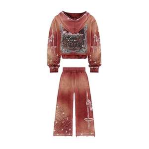 Conjunto de Chándal Personalizado con Capucha, Sudadera con Cremallera y Pantalones, Unisex, Transpirable, Color Sólido, Corte Regular, Estampado Serigrafiado, Blanco Sol - Product Image 4