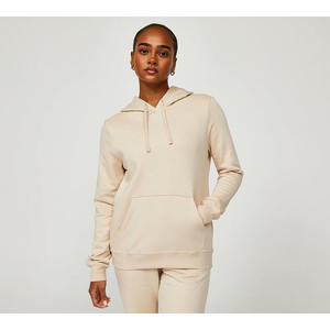 Custom Women Beige Tracksuit <b>Set</b> Hoodie <b>Jogger</b> Pants <b>Matching</b> Casual Sportswear Two Piece Athletic Outfit - Product Image 2
