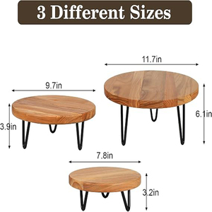 3 Pcs Buffet <b>Risers</b> Wood Round Food <b>Riser</b> Dessert <b>Table</b> Display Stand Set for Party Wood Cupcake Stand Cake Stand - Product Image 2