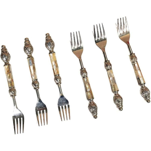 Ensemble de couverts classiques en nacre, ensemble de couverts en acier inoxydable avec manche en nacre de qualité supérieure, ensemble de couverts vintage pour mariage - Product Image 3