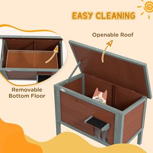Casetta Classica in Legno Rettangolare per Animali Domestici da Interno con Fondo Rimovibile - Product Image 4