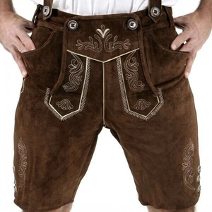 Pantalones Cortos Bávaros de Cuero Genuino para Hombre, Tallas Grandes, Verano, Ecológicos, Colores Personalizados, Bordados, Estilo Trachten - Product Image 2