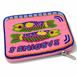 Luxury Handmade Sardines Glass Beaded Coin Purse Fish Zipper Wallet Coastal Ocean Gift OEM ODM Wholesale - Product Image 3