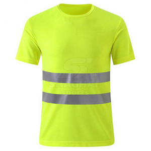 เสื้อยืดนิรภัยสะท้อนแสงสีเขียวมะนาว แถบสะท้อนแสงด้านหน้าและด้านหลัง - Product Image 5