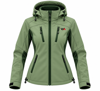 Veste Softshell Technique Femme Olive/Sauge la Plus Vendue, Imperméable, à Capuche, avec Poches Zippées – Fournisseur en Gros pour Marques Privées