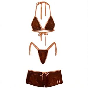 Bikini de Dos Piezas Personalizado con Logotipo Impreso a Todo Color, Elástico, con Tirantes Ajustables, Traje de Baño para Mujer, Fabricación OEM/ODM - Product Image 3