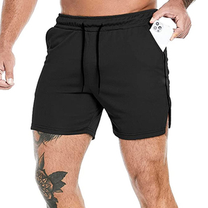 Shorts de sport respirants de haute qualité, couleur unie, avec poches latérales, cordon de serrage, shorts d'été pour hommes, personnalisables - Product Image 4